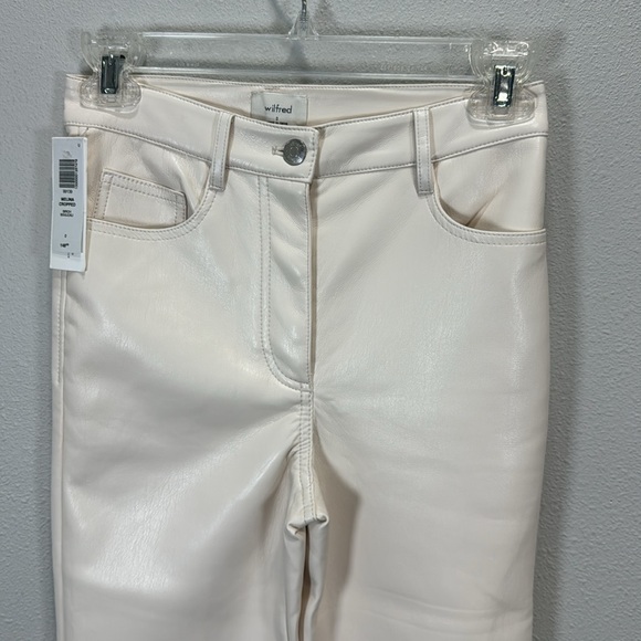 Aritzia Wilfred Melina Cropped faux leather pants in birch - Picture 4 of 10
